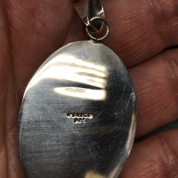 Vintage RARE Taxco Leopard Jasper Sterling 925 Pendant - Picture 7 of 12